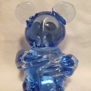 Blue glass bear.